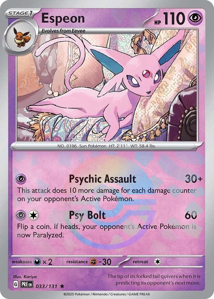 Espeon (033/131) (Poke Ball Pattern) [Scarlet & Violet: Prismatic Evolutions] | Devastation Store