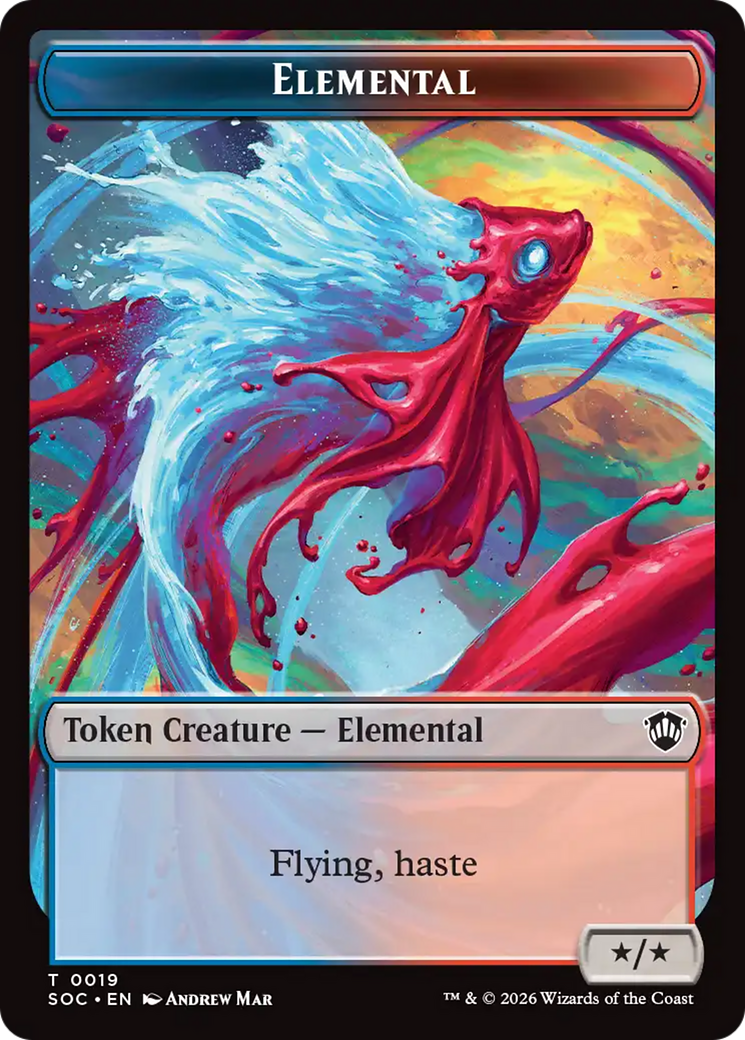 Dragon Illusion // Elemental (0019) Double-Sided Token [Secrets of Strixhaven Commander Tokens] | Devastation Store
