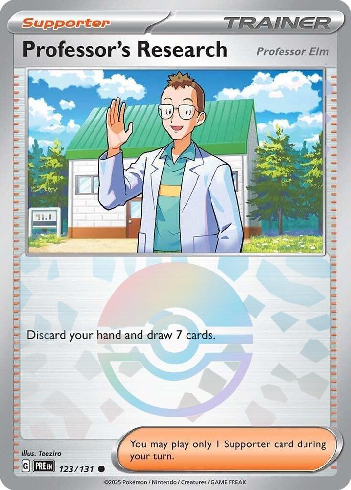 Professor's Research (123/131) [Professor Elm] (Poke Ball Pattern) [Scarlet & Violet: Prismatic Evolutions] | Devastation Store