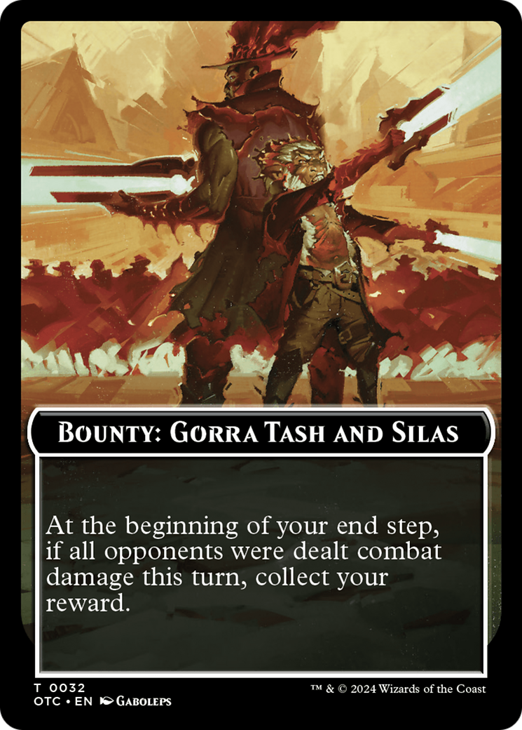 Bounty: Gorra Tash and Silas // Bounty Rules Double-Sided Token [Outlaws of Thunder Junction Commander Tokens] | Devastation Store