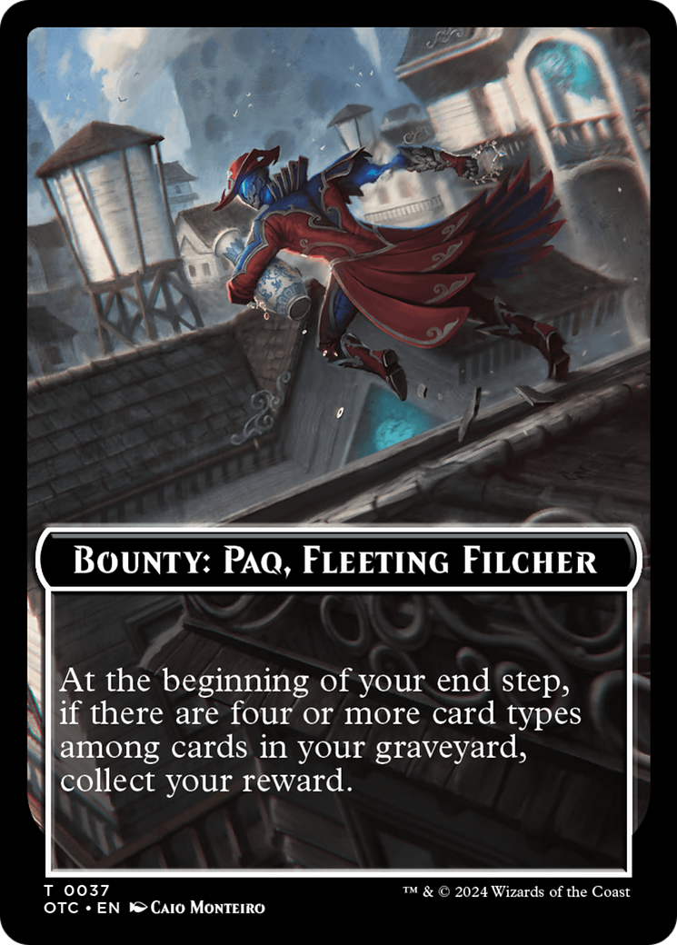 Bounty: Paq, Fleeting Filcher // Bounty Rules Double-Sided Token [Outlaws of Thunder Junction Commander Tokens] | Devastation Store