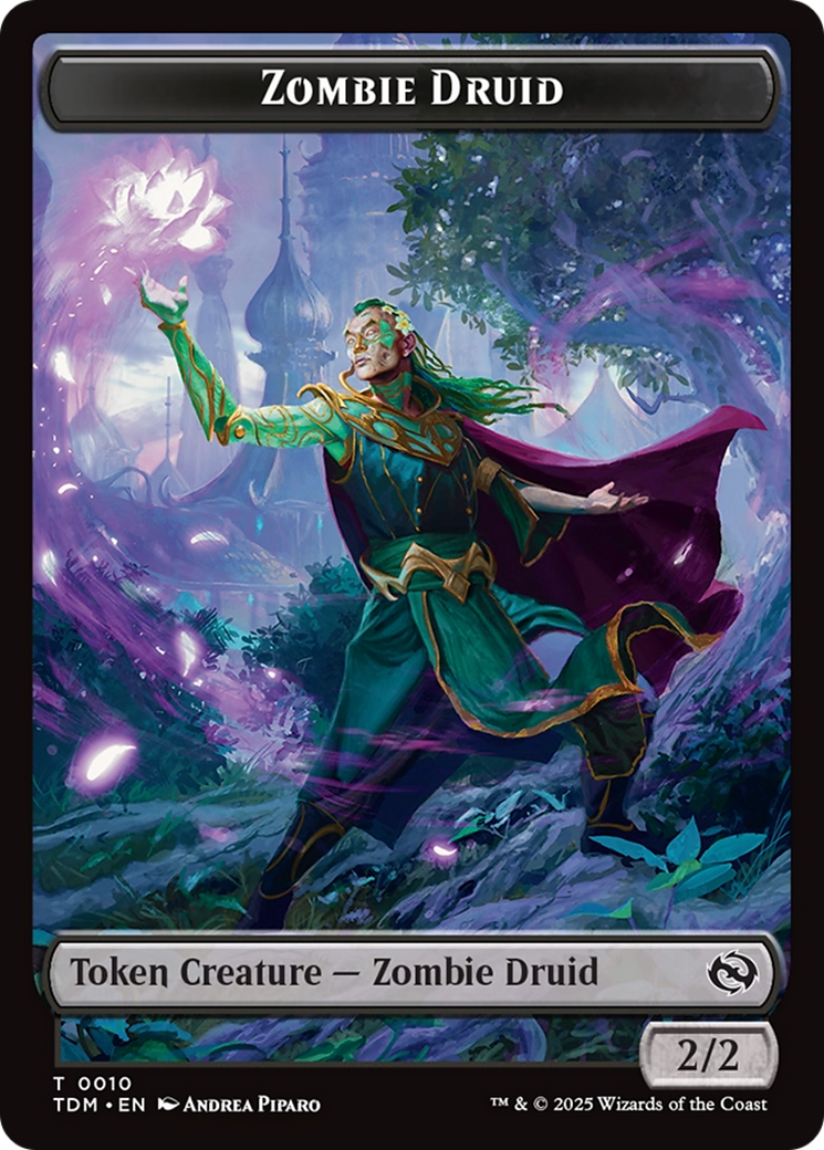 Zombie Druid // Treasure Double-Sided Token [Tarkir: Dragonstorm Tokens] | Devastation Store