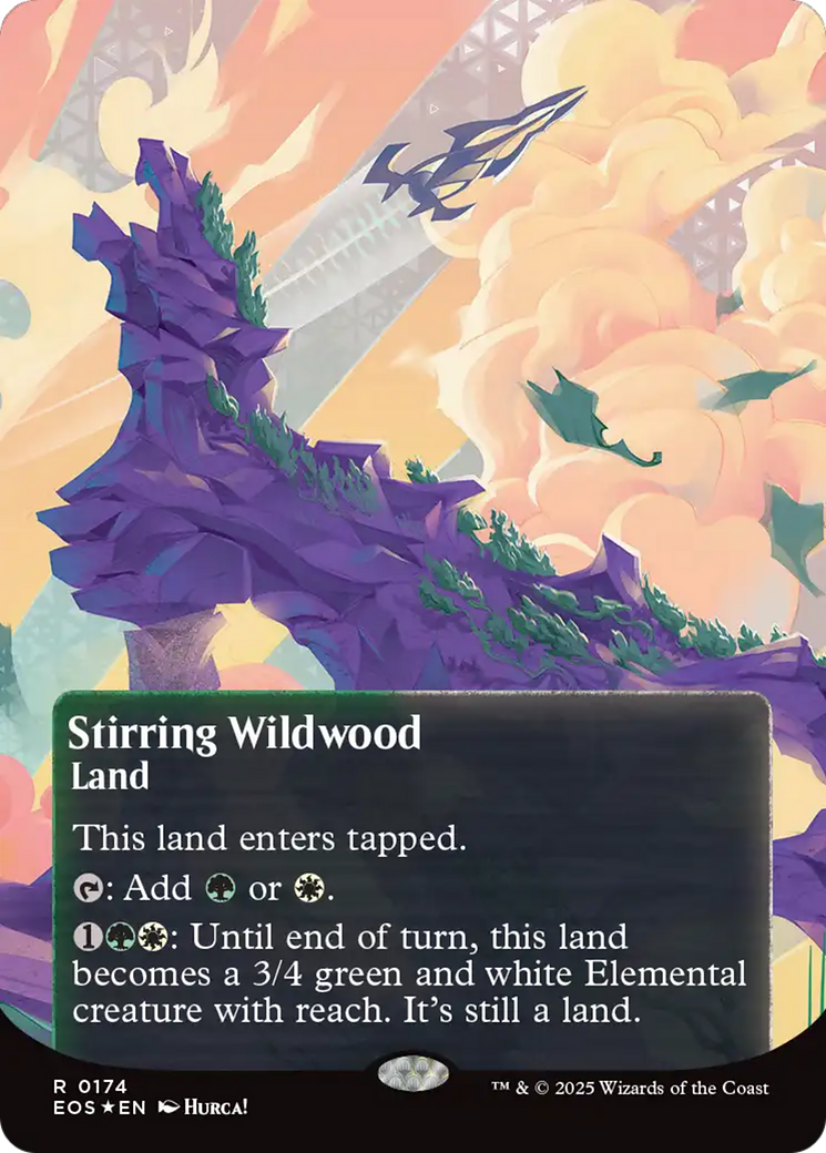 Stirring Wildwood (0174) (Borderless) (Galaxy Foil) [Edge of Eternities: Stellar Sights] | Devastation Store
