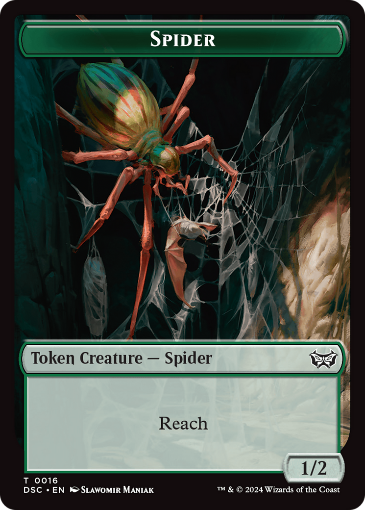 Treefolk // Spider Double-Sided Token [Duskmourn: House of Horror Commander Tokens] | Devastation Store