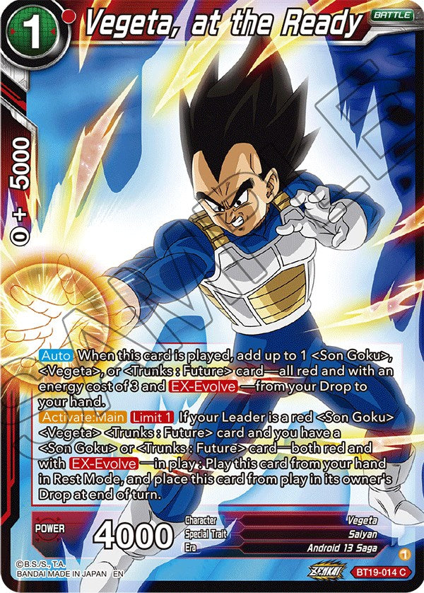 Vegeta, at the Ready (BT19-014) [Fighter's Ambition] | Devastation Store