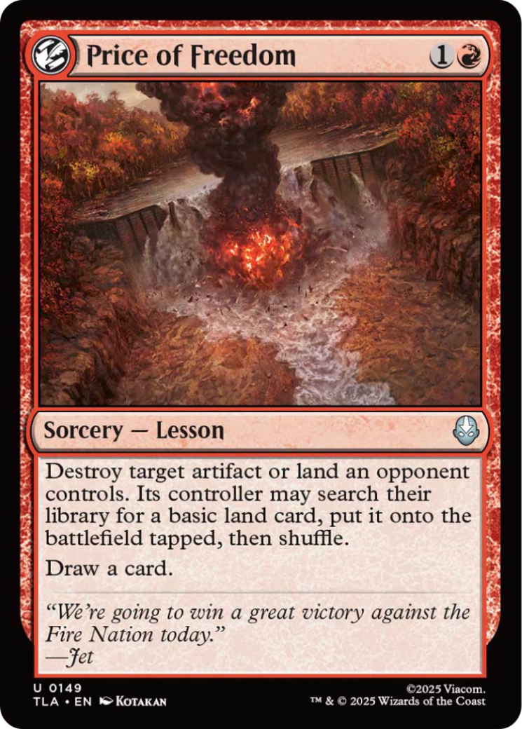 Price of Freedom [Avatar: The Last Airbender] | Devastation Store
