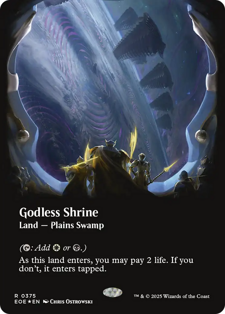 Godless Shrine (Borderless) (Galaxy Foil) [Edge of Eternities] | Devastation Store