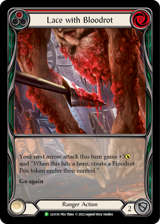 Lace with Bloodrot (Red) [LGS134] (Promo)  Rainbow Foil | Devastation Store