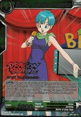 Bulma, Genius Inventor (Dragon Brawl Draft Tournament Gold Stamped) (DB1-047) [Promotion Cards] | Devastation Store