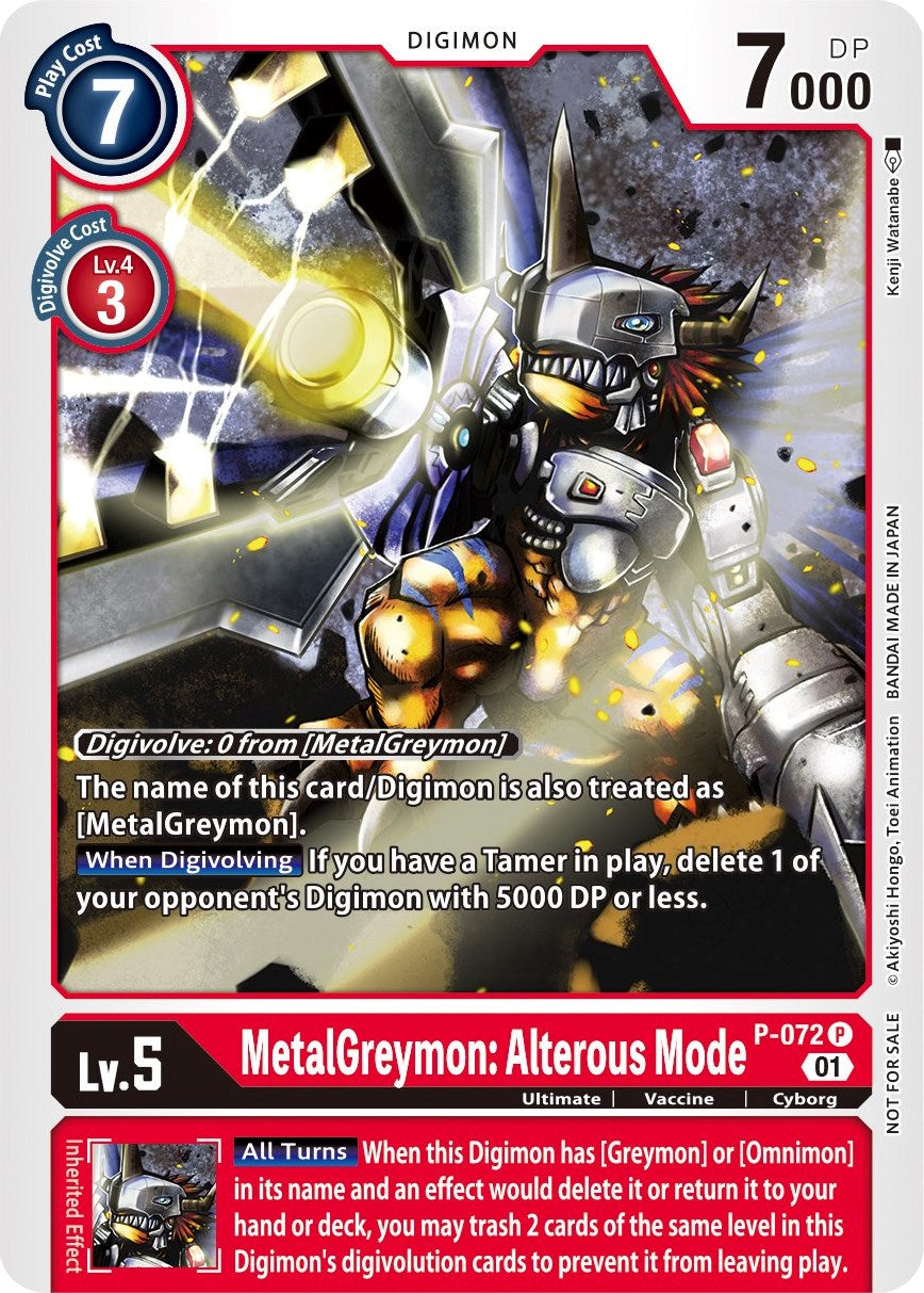 MetalGreymon: Alterous Mode [P-072] (Update Pack) [Promotional Cards] | Devastation Store