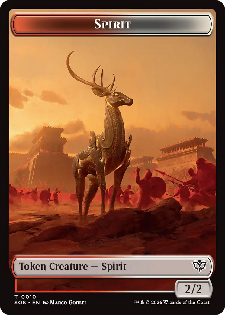 Copy // Spirit (0010) Double-Sided Token [Secrets of Strixhaven Tokens] | Devastation Store