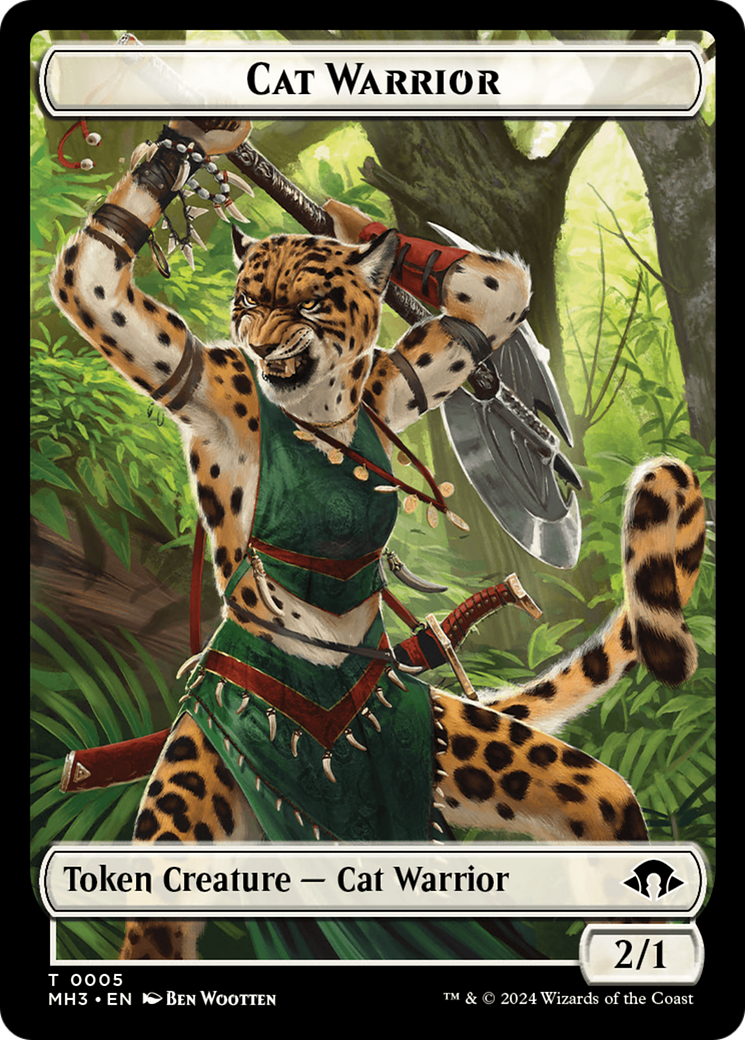 Eldrazi Spawn // Cat Warrior Double-Sided Token [Modern Horizons 3 Tokens] | Devastation Store