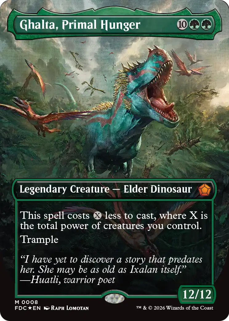Ghalta, Primal Hunger (Borderless) [Foundations Commander] | Devastation Store