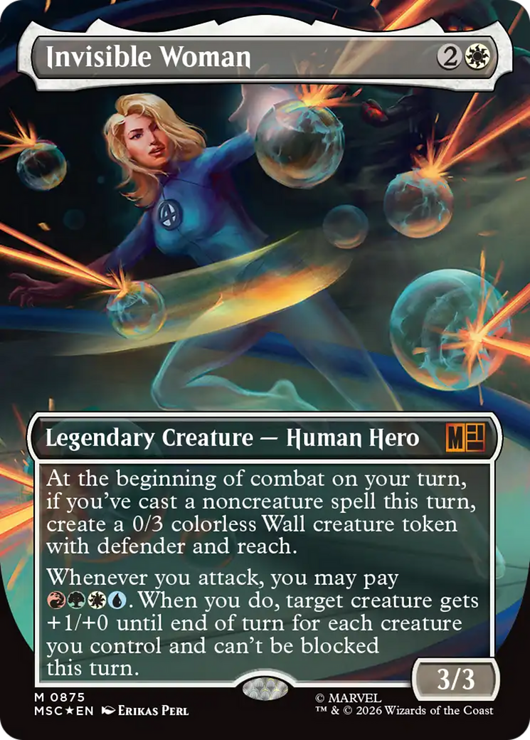 Invisible Woman (Borderless) (Surge Foil) [Marvel Super Heroes Commander] | Devastation Store