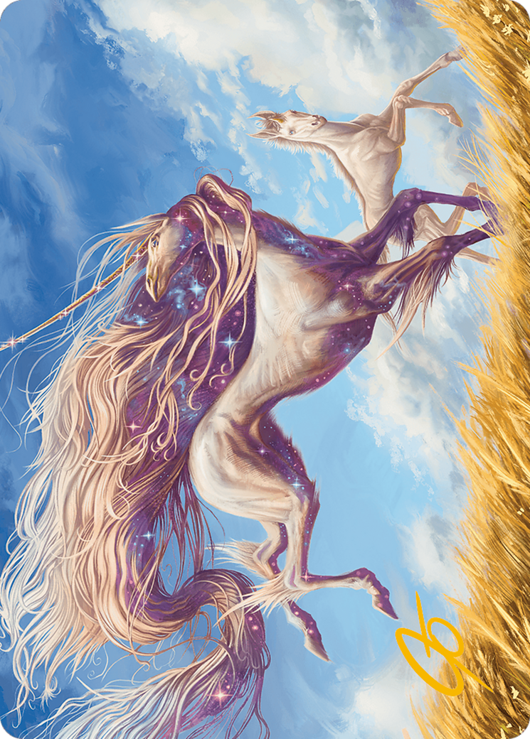 Nyxborn Unicorn Art Card (Gold-Stamped Signature) [Modern Horizons 3 Art Series] | Devastation Store