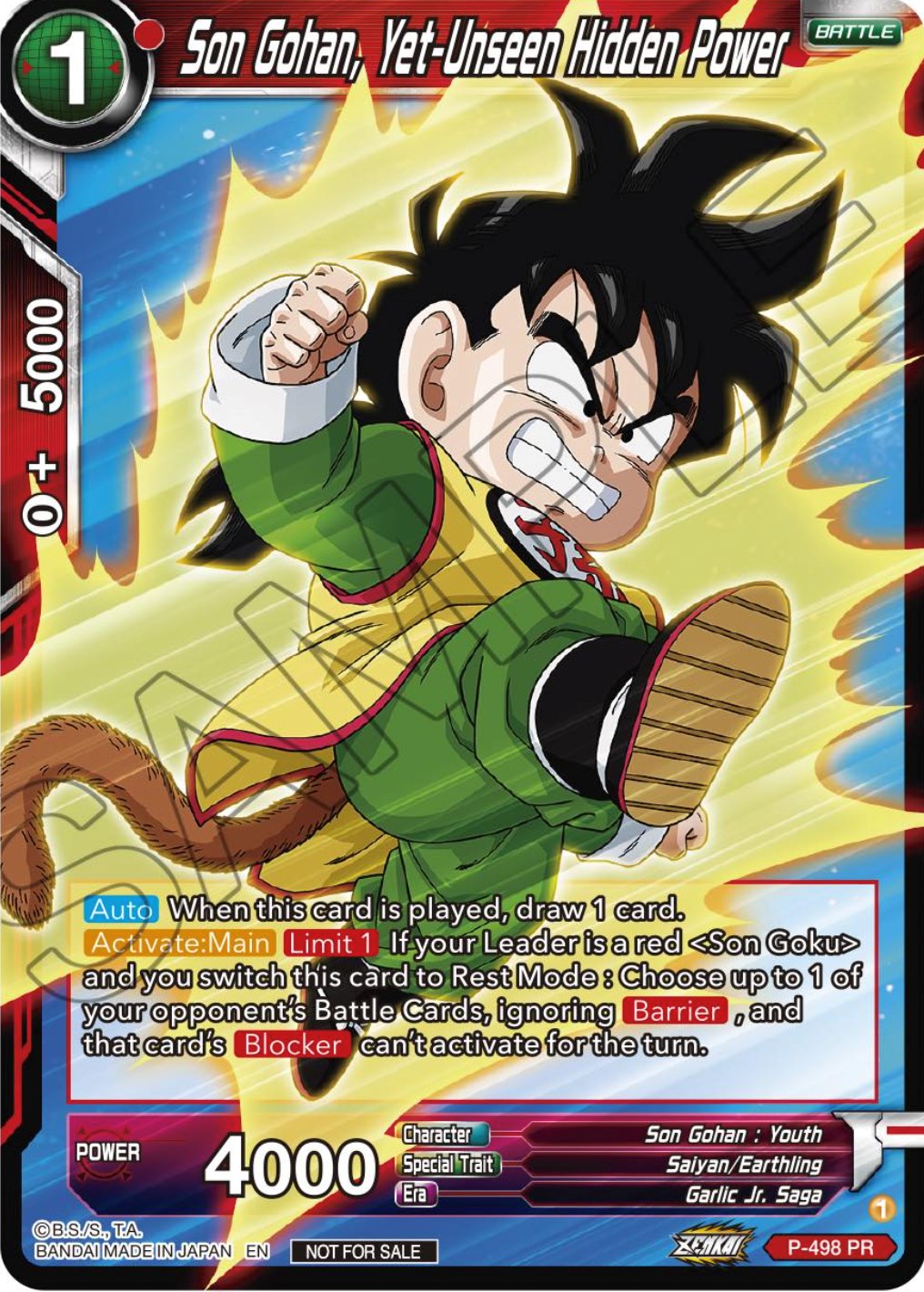 Son Gohan, Yet-Unseen Hidden Power (Zenkai Series Tournament Pack Vol.4) (P-498) [Tournament Promotion Cards] | Devastation Store