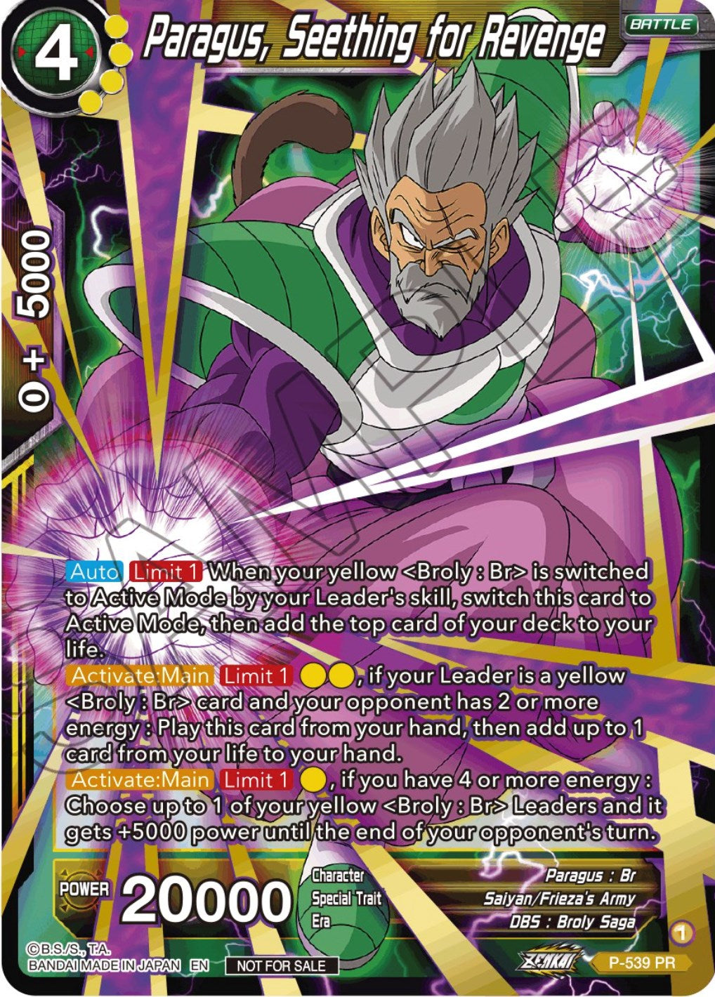 Paragus, Seething for Revenge (Championship Selection Pack 2023 Vol.2) (Gold-Stamped Silver Foil) (P-539) [Tournament Promotion Cards] | Devastation Store