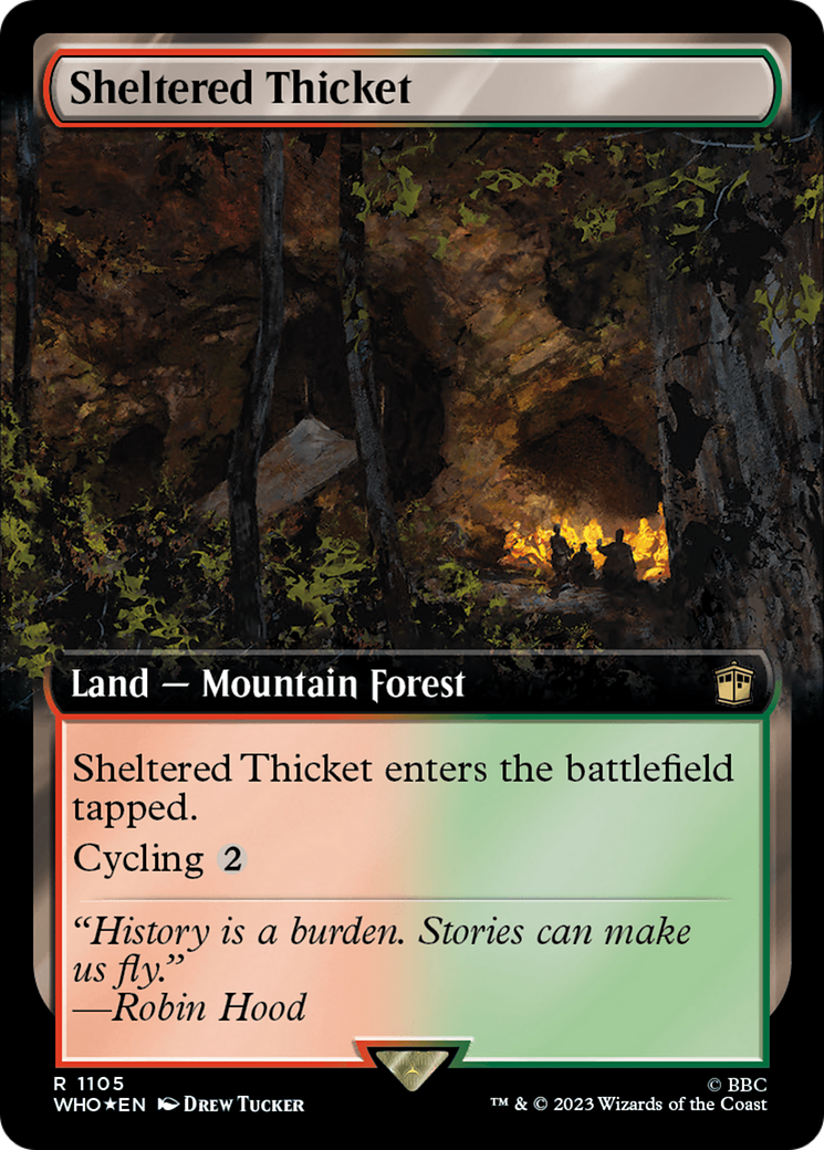 Sheltered Thicket (Extended Art) (Surge Foil) [Doctor Who] | Devastation Store