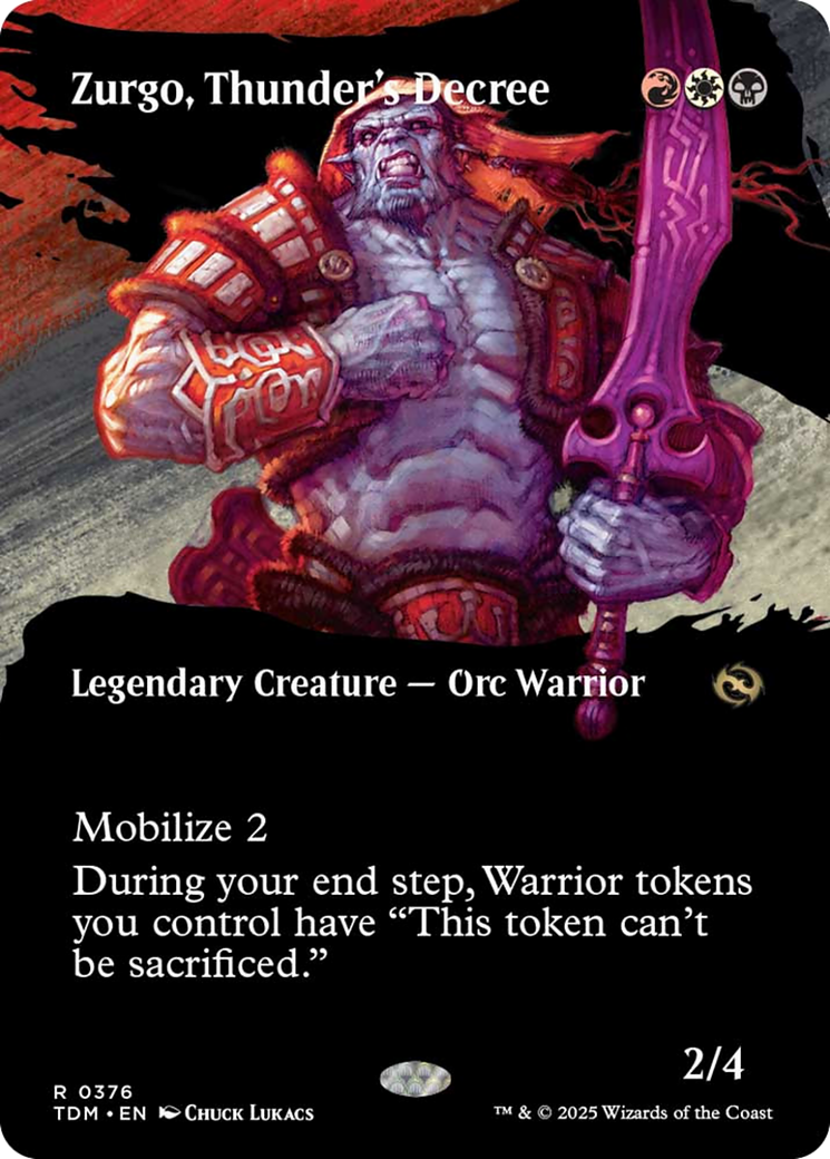 Zurgo, Thunder's Decree (Borderless) [Tarkir: Dragonstorm] | Devastation Store
