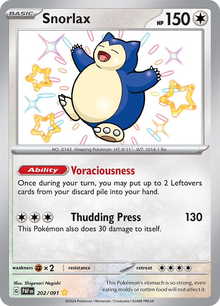 Snorlax (202/091) [Scarlet & Violet: Paldean Fates] | Devastation Store