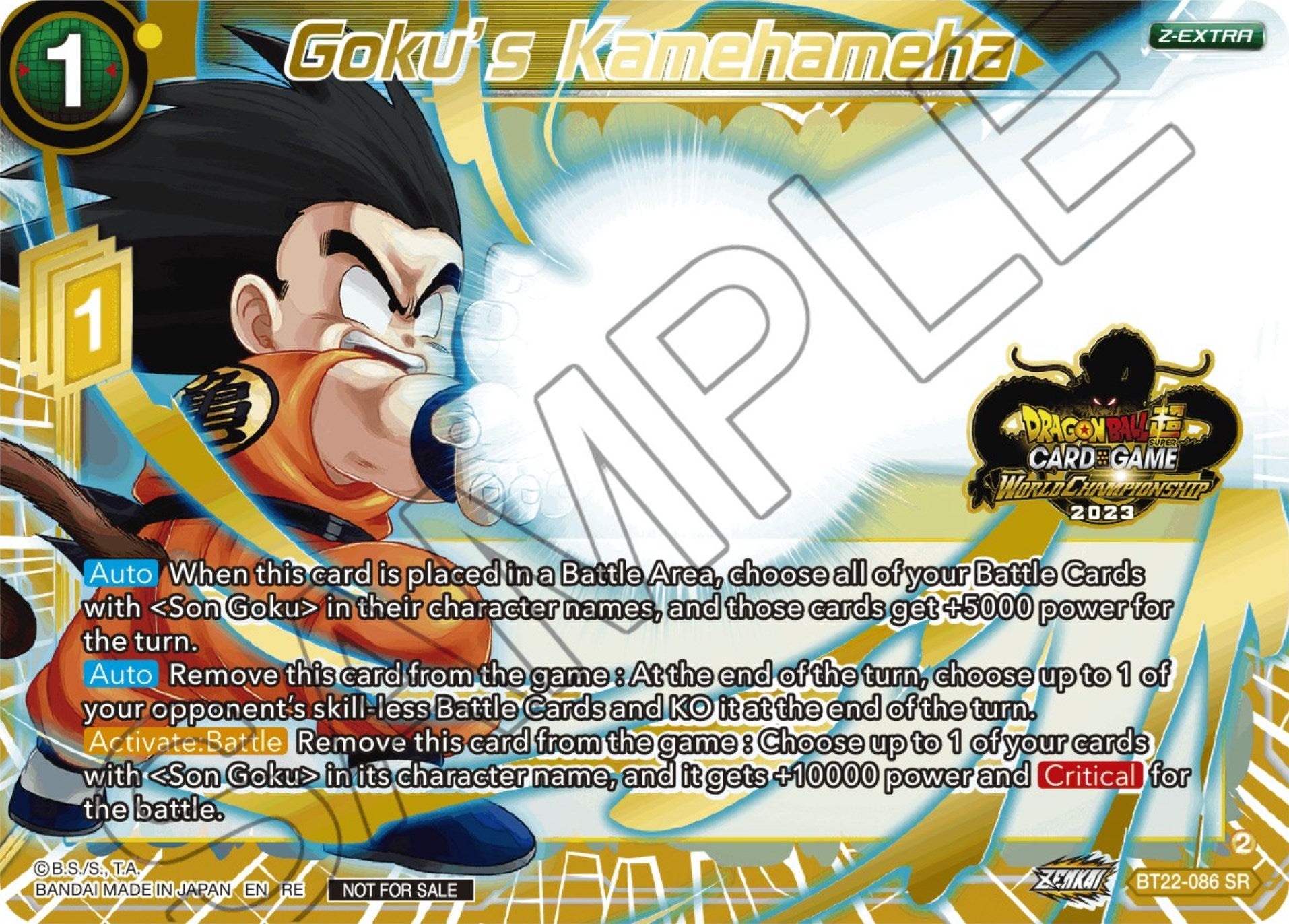 Goku's Kamehameha (2023 World Championship Z-Extra Card Set) (BT22-086) [Tournament Promotion Cards] | Devastation Store