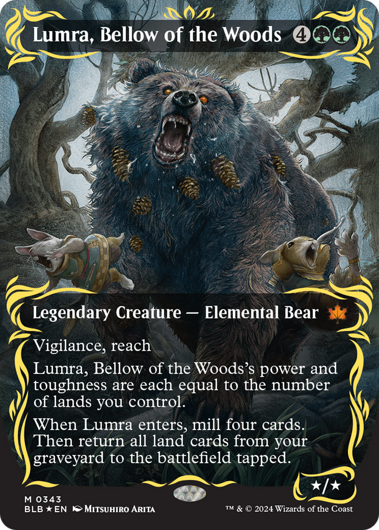 Lumra, Bellow of the Woods (Borderless) (Raised Foil) [Bloomburrow] | Devastation Store