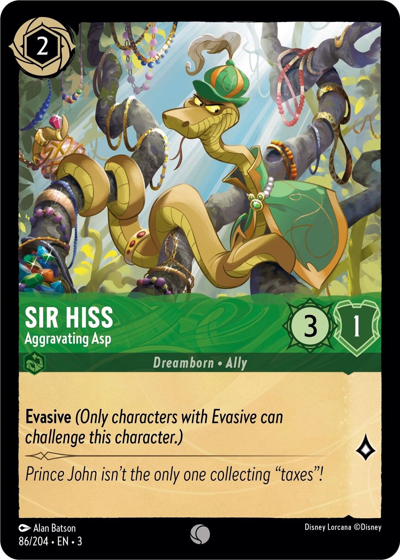 Sir Hiss - Aggravating Asp (86/204) [Into the Inklands] | Devastation Store