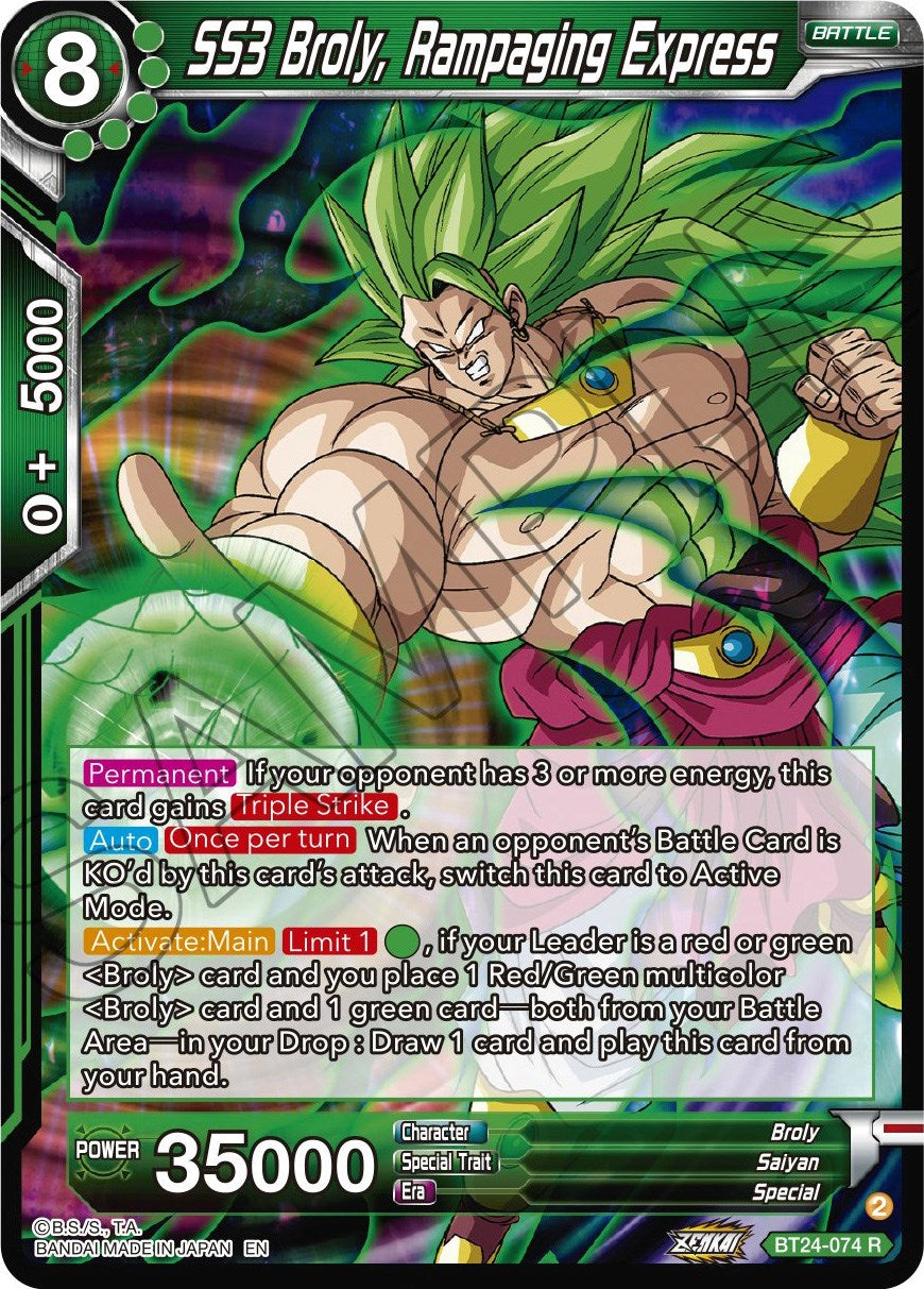 SS3 Broly, Rampaging Express (BT24-074) [Beyond Generations] | Devastation Store