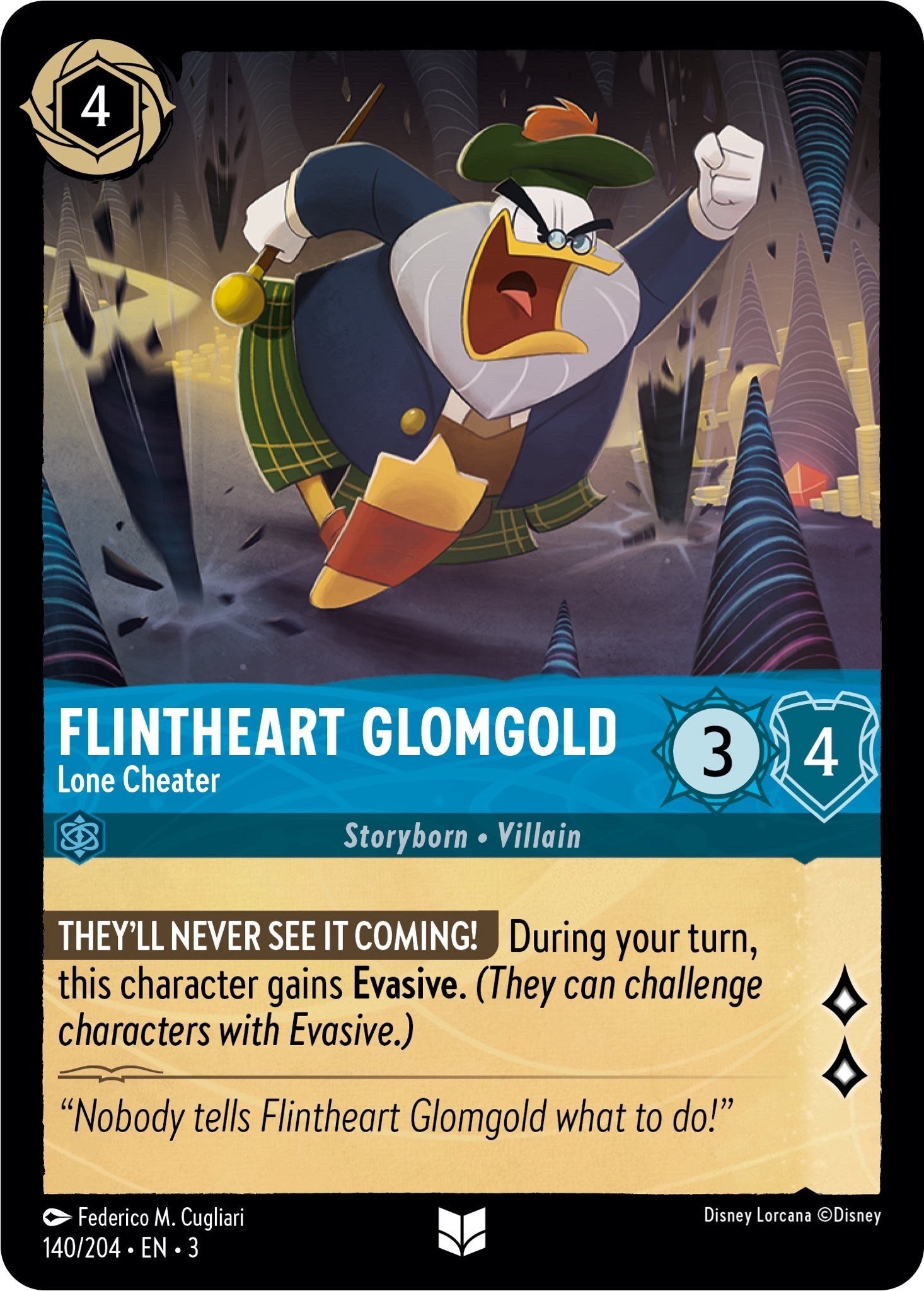Flintheart Glomgold - Lone Cheater (140/204) [Into the Inklands] | Devastation Store
