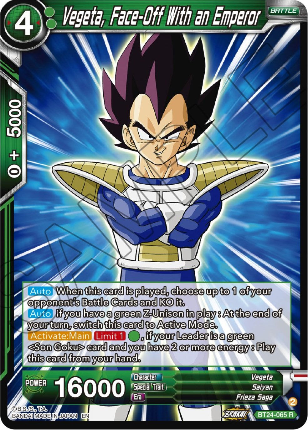 Vegeta, Face-Off With an Emperor (BT24-065) [Beyond Generations] | Devastation Store