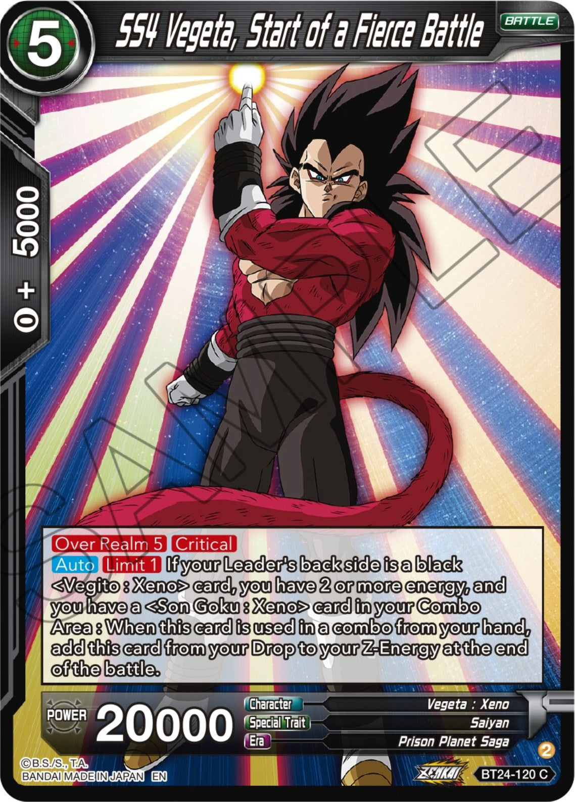 SS4 Vegeta, Start of a Fierce Battle (BT24-120) [Beyond Generations] | Devastation Store