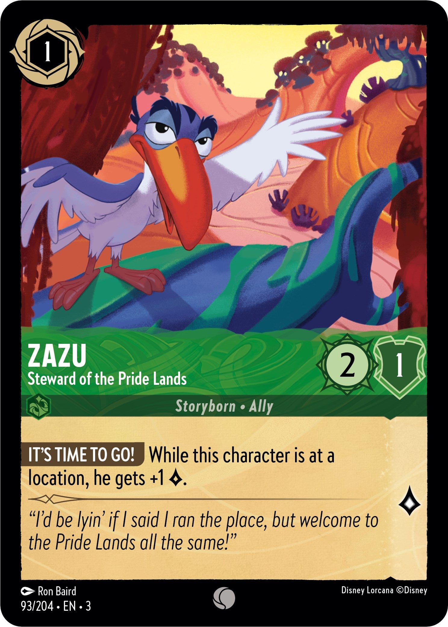 Zazu - Steward of the Pride Lands (93//204) [Into the Inklands] | Devastation Store