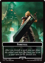 Foretell // Treasure Double-Sided Token (Surge Foil) [FINAL FANTASY Commander Tokens] | Devastation Store