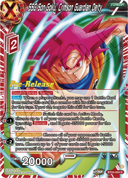 SSG Son Goku, Crimson Guardian Deity (BT24-004) [Beyond Generations Prerelease Promos] | Devastation Store