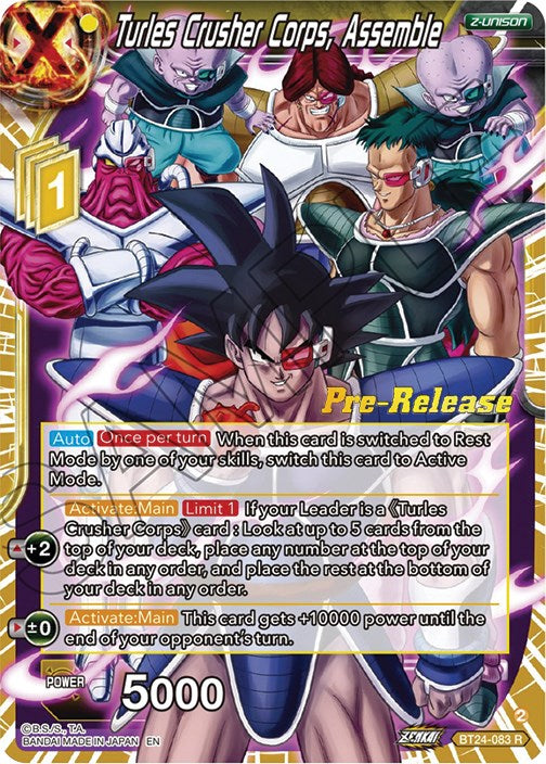 Turles Crusher Corps, Assemble (BT24-083) [Beyond Generations Prerelease Promos] | Devastation Store