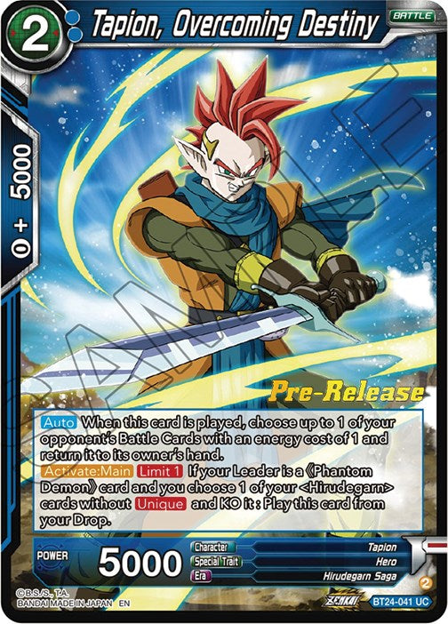 Tapion, Overcoming Destiny (BT24-041) [Beyond Generations Prerelease Promos] | Devastation Store