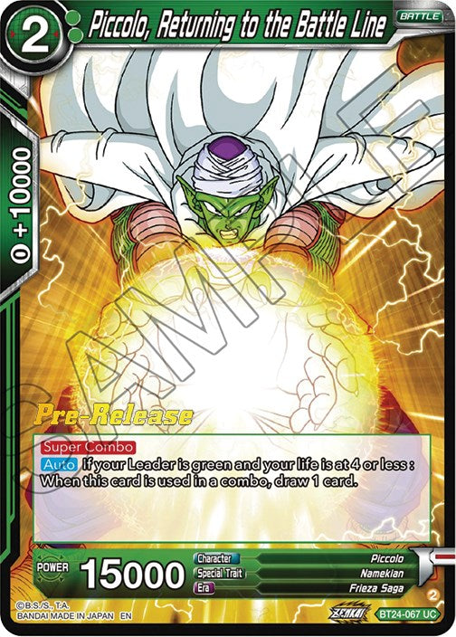 Piccolo, Returning to the Battle Line (BT24-067) [Beyond Generations Prerelease Promos] | Devastation Store