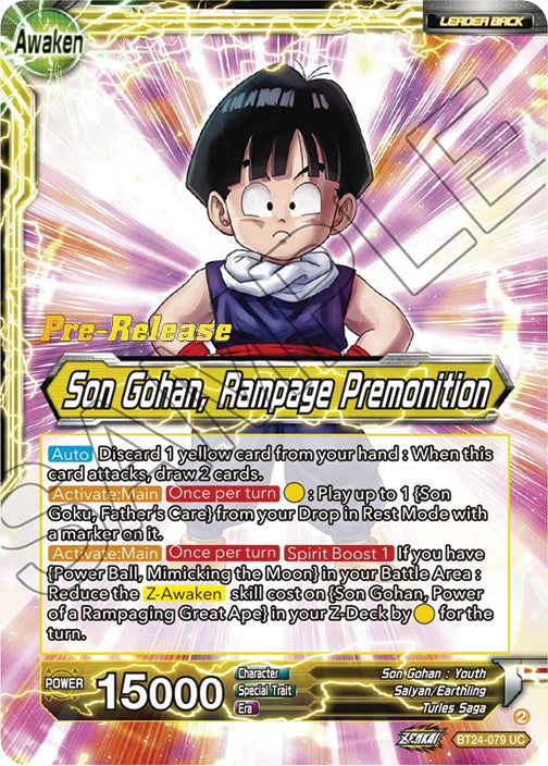 Son Gohan // Son Gohan, Rampage Premonition (BT24-079) [Beyond Generations Prerelease Promos] | Devastation Store