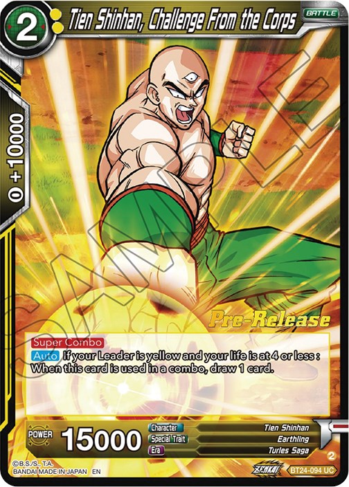 Tien Shinhan, Challenge From the Corps (BT24-094) [Beyond Generations Prerelease Promos] | Devastation Store