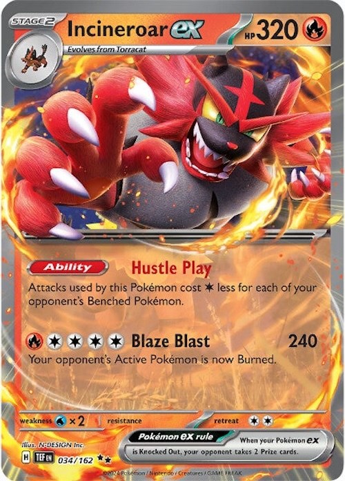 Incineroar ex (034/162) [Scarlet & Violet: Temporal Forces] | Devastation Store