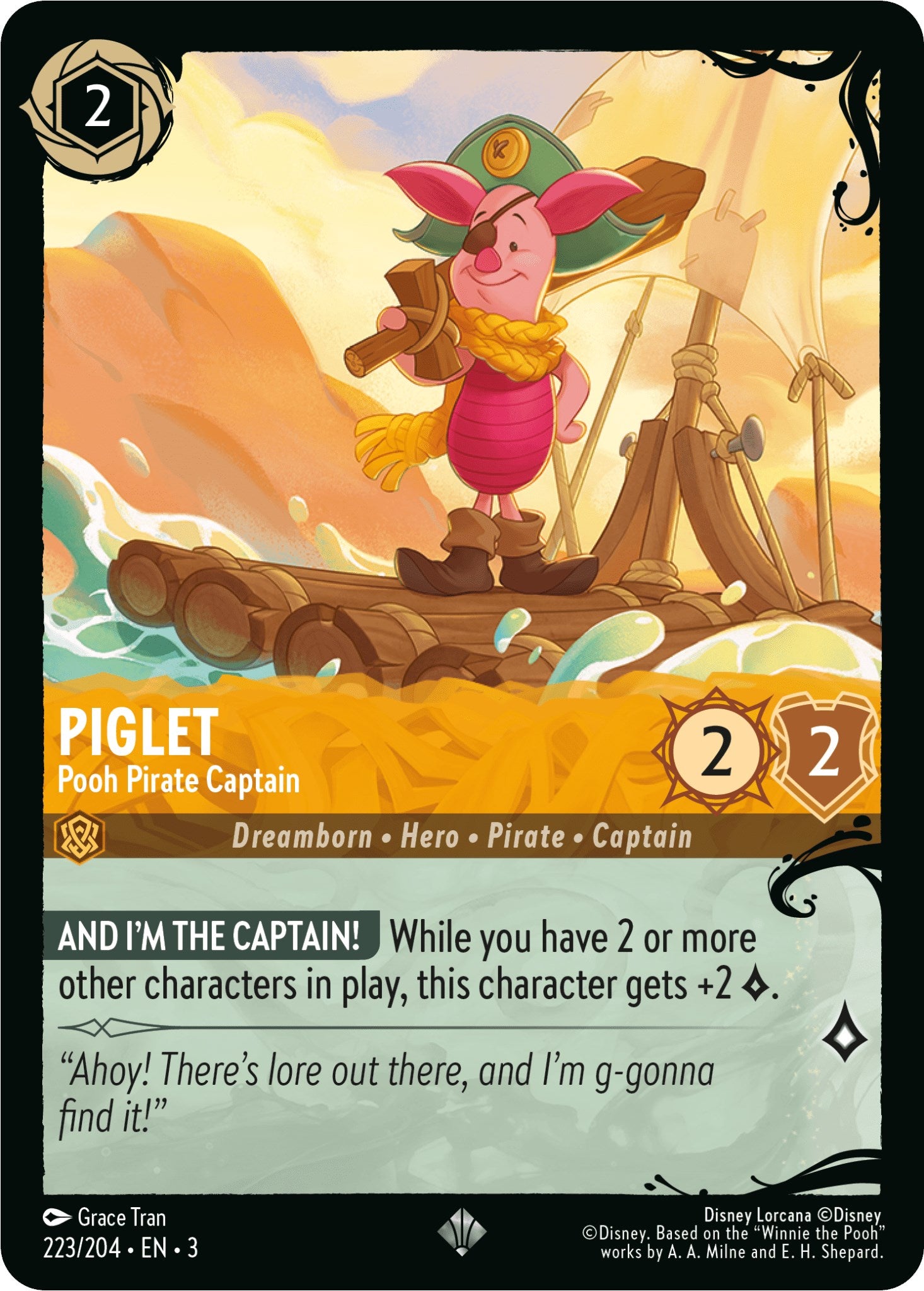 Piglet - Pooh Pirate Captain (223/204) [Ursula's Return] | Devastation Store