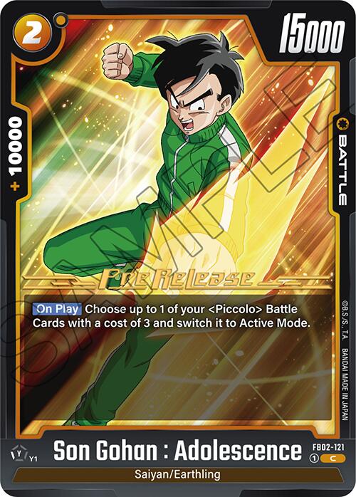 Son Gohan : Adolescence (FB02-121) [Blazing Aura Pre-Release Cards] | Devastation Store