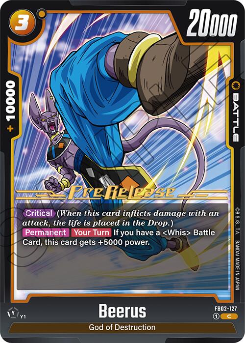 Beerus (FB02-127) [Blazing Aura Pre-Release Cards] | Devastation Store