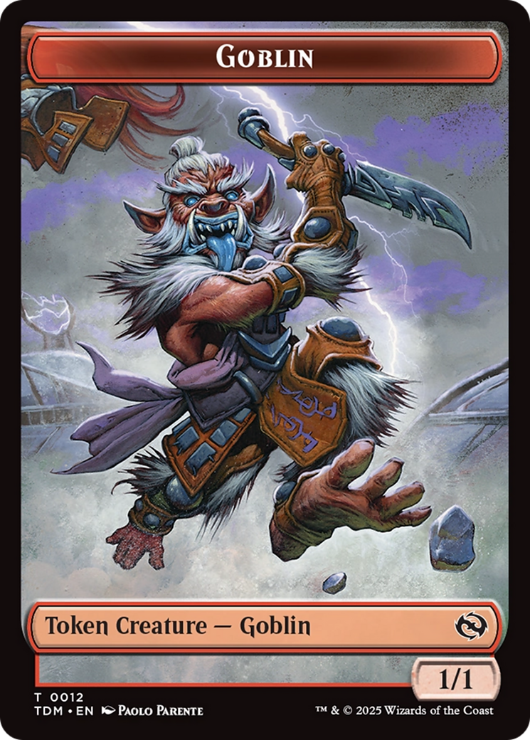 Goblin // Warrior Double-Sided Token [Tarkir: Dragonstorm Tokens] | Devastation Store