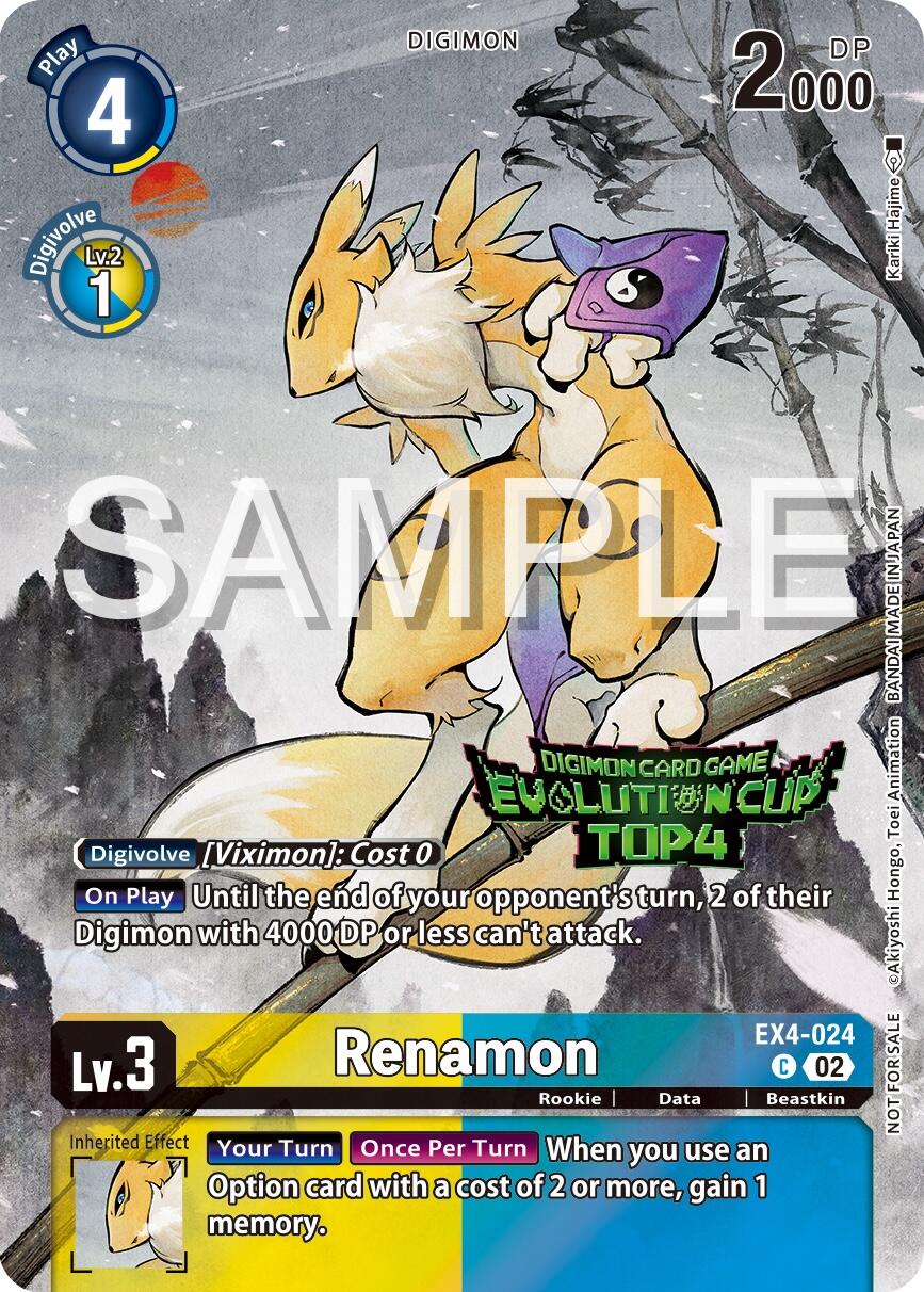 Renamon [EX4-024] (2024 Evolution Cup Top 4) [Alternative Being Booster Promos] | Devastation Store