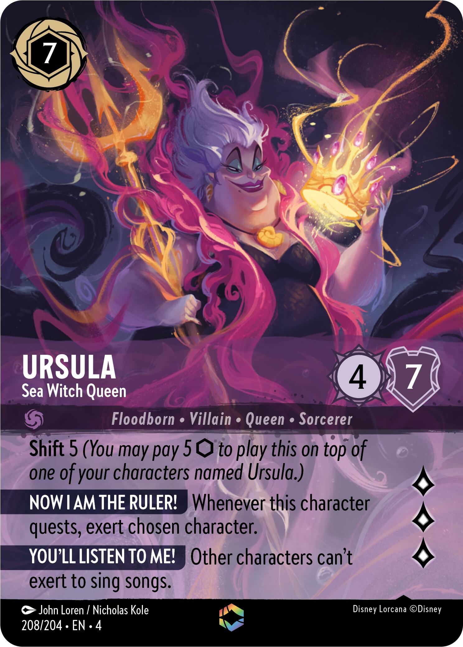 Ursula - Sea Witch Queen (Enchanted) (208/204) [Ursula's Return] | Devastation Store