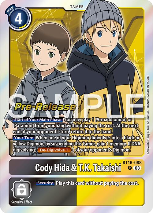 Cody Hida & T.K. Takaishi [BT16-088] [Beginning Observer Pre-Release Promos] | Devastation Store