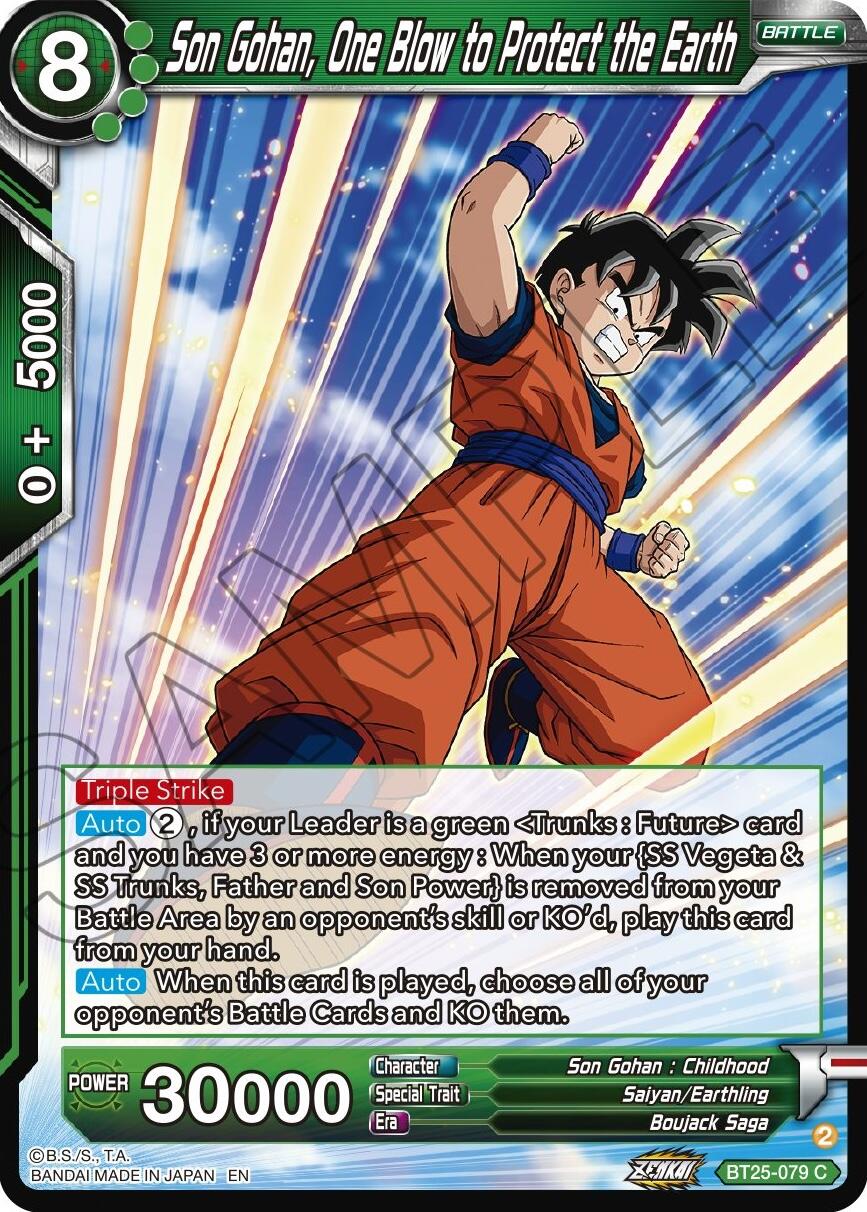Son Gohan, One Blow to Protect the Earth (BT25-079) [Legend of the Dragon Balls] | Devastation Store