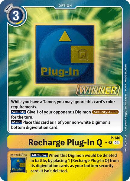 Recharge Plug-In Q [P-146] (Store Tournament 2024 Jul. – Sep. Winner Pack) [Promotional Cards] | Devastation Store
