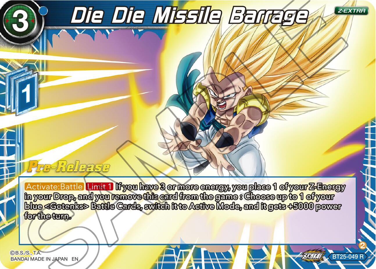 Die Die Missile Barrage (BT25-049) [Legend of the Dragon Balls Prerelease Promos] | Devastation Store